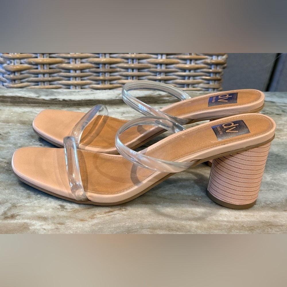 Women’s DOLCE VITA Merrick nude/clear heeled sandals- Size 9 - Picture 7 of 7